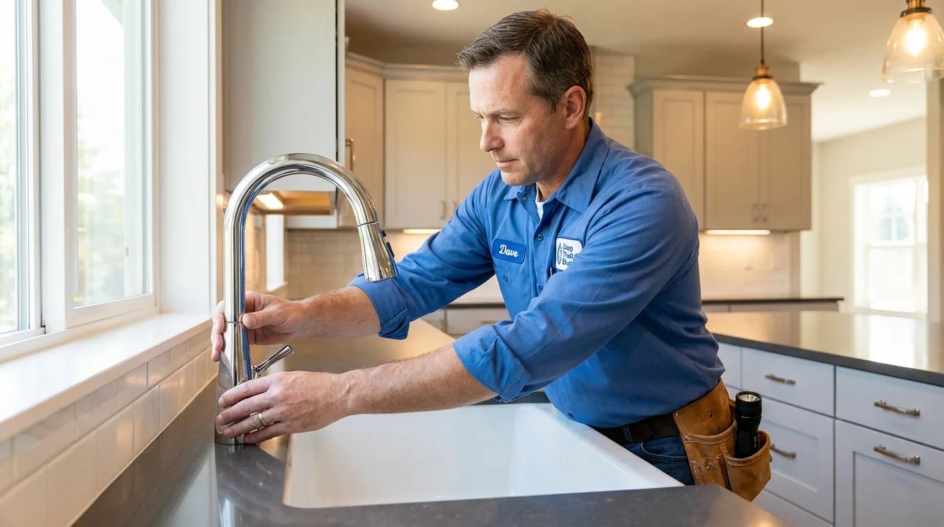 Kitchen faucet installation by Johns Plumbing LLC in Paynesville