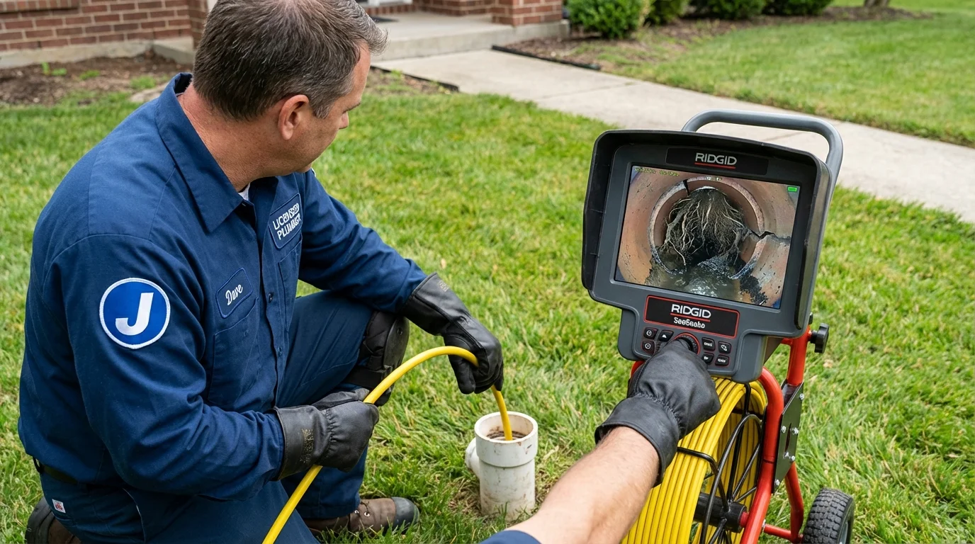 Sewer camera inspection being performed by Johns Plumbing LLC in Paynesville